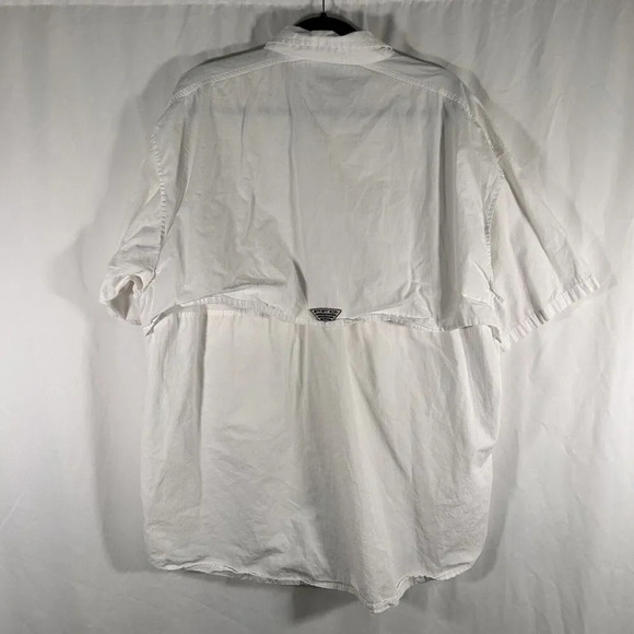 Columbia PFG Shirt Men's XL White Button Up Short Sleeve Mesh Lined Fishing - Picture 9 of 12